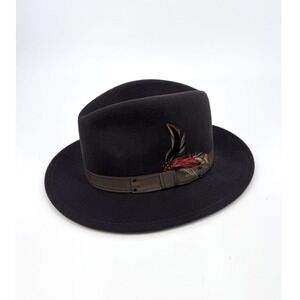 Bailey of Hollywood Fairbanks LiteFelt Wool Fedora Hat Gray Small Packable USA